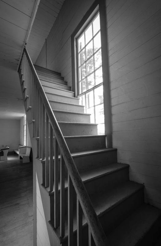 1861: Stairs to Slave Gallery, China Grove Methodist Church. Walthall County, Mississippi.