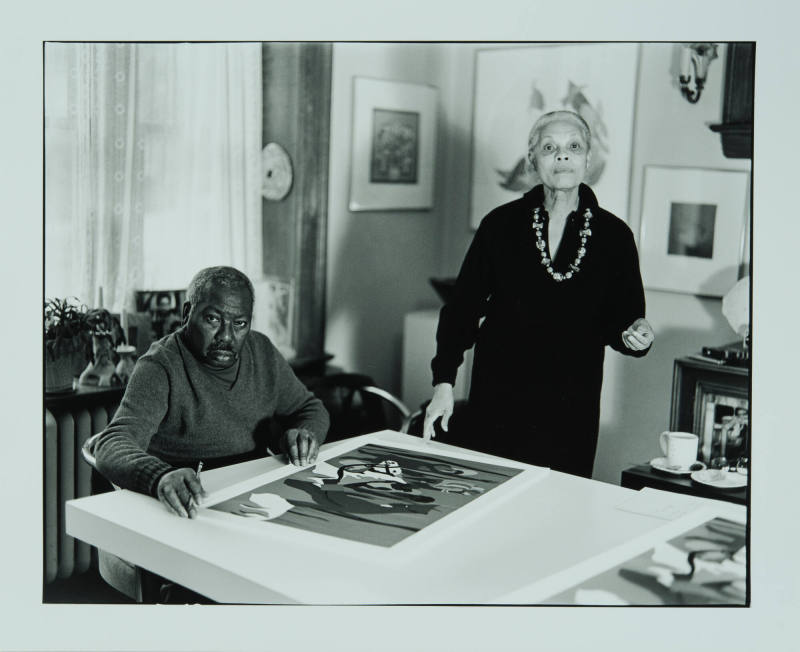 Jacob and Gwen Lawrence in Lou Stovall's Studio