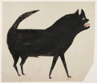 Untitled (Black Dog with Red Tongue)